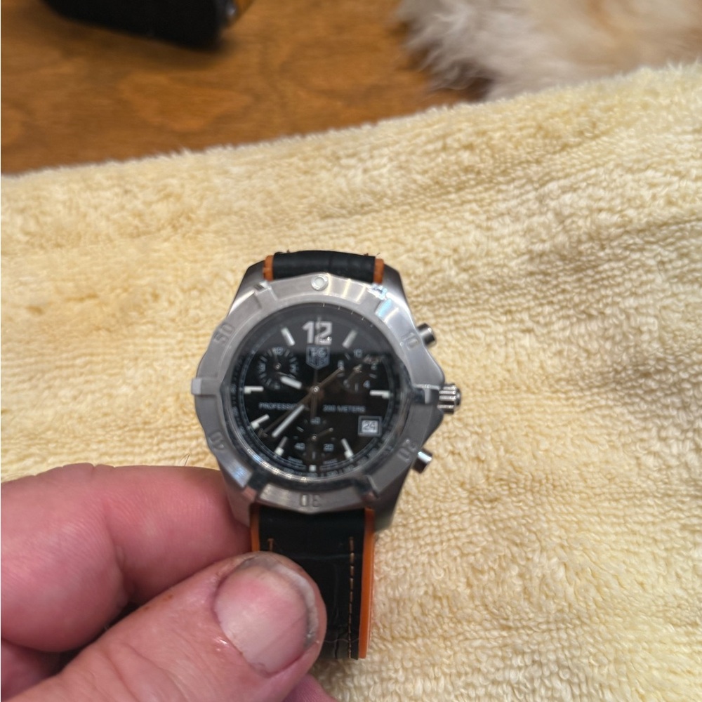 TAG Heuer Silver and Black Chronograph Watch